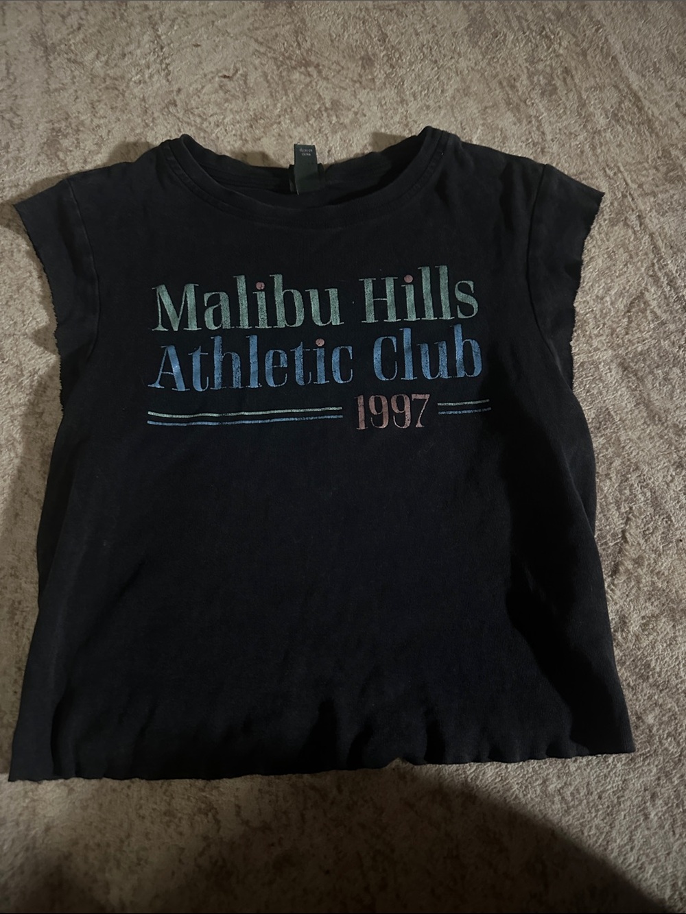 Wild Fable Malibu Hills Athletic Club 1997 Cropped Graphic Tee Black Size Small